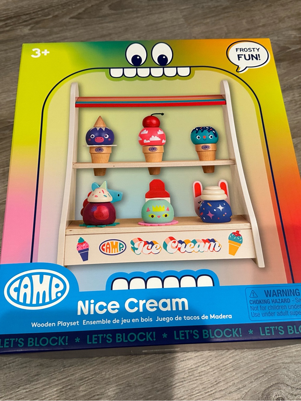 CAMP Nice Cream (ice cream) Wooden Playset - Red Blue Pink Green Purple